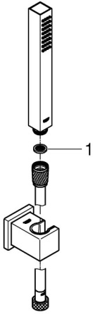 Душевой набор GROHE Euphoria Cube, 1 режим, 1250 мм, 9,5 л/мин, хром (27703000)