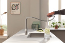 Смеситель для кухни GROHE Blue Pure Minta c вытяжным изливом и фильтрацией, суперсталь (30590DC0/UB), уцененный товар