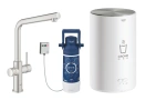 Комплект для кухни GROHE Red Duo с L-образным смесителем, бойлером M-Size и фильтром, суперсталь (30327DC1)