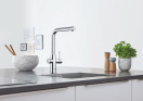 Смеситель для кухонной мойки GROHE Blue Home с системой фильтрации, охлаждения и газирования воды, Wi-Fi, хром (31539000)