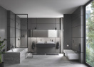 Смеситель для раковины GROHE Eurocube с донным клапаном, темный графит матовый (23445AL0)