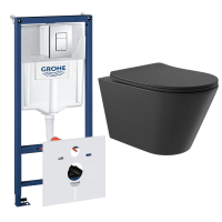Комплект инсталляции GROHE Rapid SL 38775001 с унитазом Aqueduto CONE CON0140 и сиденьем с микролифтом (NW0237)