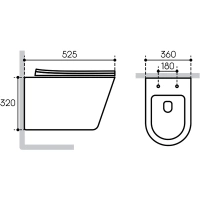 Комплект инсталляции GROHE Rapid SL 38775001 с унитазом Aqueduto CONE CON0140 и сиденьем с микролифтом (NW0237)
