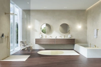 Внешняя часть смесителя для ванны GROHE Allure скрытого монтажа на 3 потребителя, квадратная, холодный рассвет матовый (29176GN1)