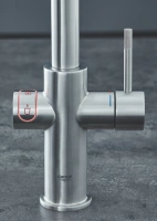 Комплект для кухни GROHE Red Duo с L-образным смесителем, бойлером M-Size и фильтром, суперсталь (30327DC1)