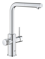 Смеситель для кухни GROHE Blue Pure Minta c вытяжным изливом, функцией фильтрации, без фильтра в комплекте, хром (30601000)