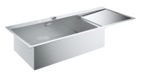 Мойка GROHE из нержавеющей стали с корзинчатым вентилем, расположение основной чаши слева, K1000 80-S 116/52 1.0 (31581SD0)