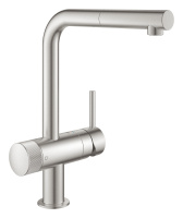 Смеситель для кухни GROHE Blue Pure Minta, с функцией фильтрации, без фильтра в комплекте, суперсталь (31721DC0)