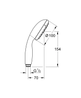 Ручной душ GROHE Tempesta 100, 2 режима, хром/серый (27597001)