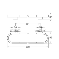 Держатель для полотенца GROHE Selection, 800 мм, холодный рассвет глянец (41058GL0)
