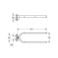 Держатель для полотенца GROHE Selection, двойной, суперсталь (41059DC0)