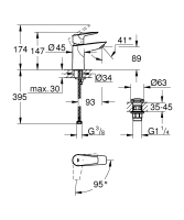 Смеситель для раковины GROHE BauEdge, S-size, хром (23899001)