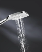 Ручной душ GROHE Rainshower SmartActive 130 Cube, 15 л/мин, 3 режима, хром/белый (26551LS0)