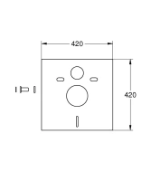 Комплект инсталляции GROHE Solido 38811KF0 с унитазом Aqueduto OVO Plus OVOT0240 и сиденьем с микролифтом (NW0232)