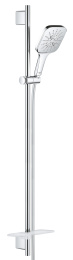 Душевой гарнитур GROHE Rainshower SmartActive 130 Cube с мыльницей, 3 режима струи, душевая штанга 900 мм, 12 л/мин, хром (26586000)