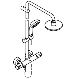 Душевая система GROHE Vitalio Start System 160 с термостатом для душа, хром (27960000)