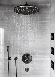 Внешняя часть термостата для душа GROHE Ondus, хром/черный бархат (19443KS0)