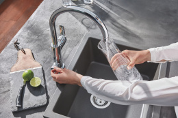 Смеситель для кухонной мойки GROHE Blue Pure Eurosmart, с функцией фильтрации, без фильтра в комплекте, хром (31722000)