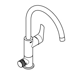 Смеситель для кухонной мойки GROHE Blue Pure Eurosmart, с функцией фильтрации, без фильтра в комплекте, хром (31722000)