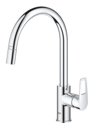 Смеситель для кухни GROHE BauLoop с вытяжным изливом, хром (30543000)