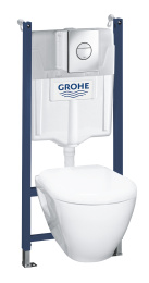 Набор инсталляция GROHE Solido с подвесным унитазом Serel и панелью смыва Nova Cosmopolitan, хром (38973000)