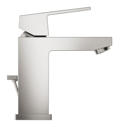 Смеситель для раковины GROHE Eurocube с донным клапаном, суперсталь (23127DC0)