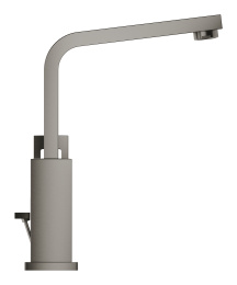 Смеситель для раковины GROHE Eurocube с донным клапаном и высоким изливом, темный графит матовый (23135AL0)