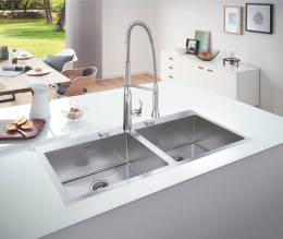 Мойка GROHE K800 с двумя чашами, нержавеющая сталь (31585SD1)
