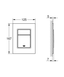 Панель смыва для унитаза GROHE Skate Cosmopolitan S, 3 режима, хром (37535000)