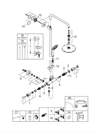 Душевая система GROHE Vitalio Joy System 210 с термостатом для душа, хром (27965000)