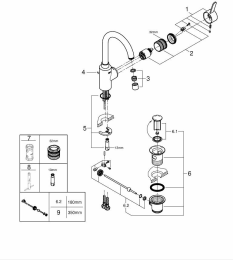 Смеситель для раковины GROHE Eurosmart Cosmopolitan, L-size, хром (32830001)
