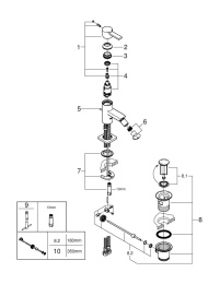 Смеситель для биде GROHE Allure с донным клапаном, хром (32147000)