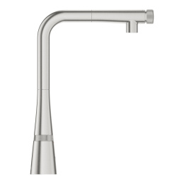 Смеситель для кухни GROHE Zedra SmartControl с вытяжным изливом, суперсталь (31593DC2)