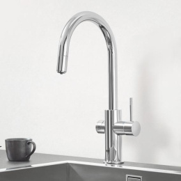 Смеситель для кухни GROHE Blue Professional с вытяжным изливом, функцией фильтрации, системой охлаждения и газирования воды, Wi-Fi, хром (313