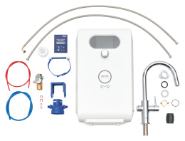 Смеситель для кухни GROHE Blue Professional с вытяжным изливом, функцией фильтрации, системой охлаждения и газирования воды, Wi-Fi, хром (313