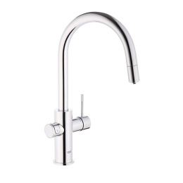 Смеситель для кухни GROHE Blue Professional с вытяжным изливом, функцией фильтрации, системой охлаждения и газирования воды, Wi-Fi, хром (313