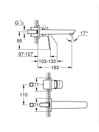 Внешняя часть смесителя GROHE Cubeo, M-size, хром (1017880000)