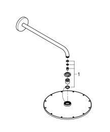 Верхний душ GROHE Rainshower 310, 12,5 л/мин, 1 режим, 422 мм, хром (26257000)