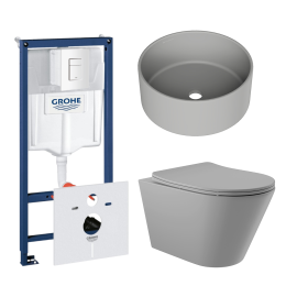 Комплект инсталляции GROHE Rapid SL 38772SH0 с унитазом Aqueduto CONE CONT2130 и раковиной Aqueduto ESPIRAL D400 ESP0130 (NW0599)