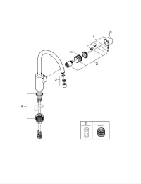Смеситель для кухни GROHE Concetto, суперсталь (32661DC3)