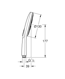 Ручной душ GROHE Rainshower SmartActive 130, 12 л/мин, 3 режима, хром (26544000/U), уцененный товар