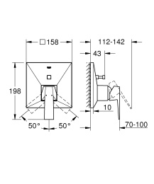 Внешняя часть смесителя для ванны GROHE Allure Brilliant с переключателем на 2 положения, хром (24072000)