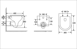 Комплект инсталляции GROHE Rapid SL NW0145/S с унитазом AQUAme AQM2013PRO и сиденьем с микролифтом, смыв Invisible (NW0280)