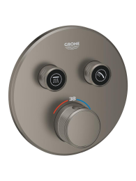 Внешняя часть термостата для душа GROHE Grohtherm SmartControl на 2 потребителя, сатиновый графит (29119MG0)