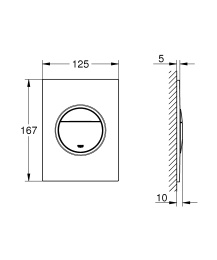 Панель смыва для унитаза GROHE Nova Cosmopolitan S, 3 режима, хром (37601000)