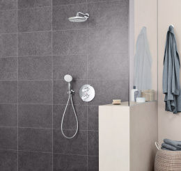 Верхний душ GROHE Tempesta 250, 9,5 л/мин, 1 режим, 380 мм, хром/белый (26668000)
