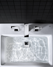 Смеситель для раковины GROHE Eurocube на 3 отверстия с донным клапаном, S-size, хром (20351000)