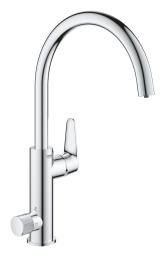 Смеситель для кухонной мойки GROHE Blue Pure BauCurve с функцией фильтрации, без фильтра в комплекте, хром (31723000)