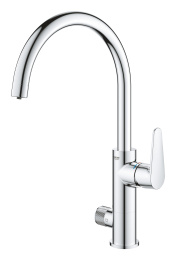 Смеситель для кухонной мойки GROHE Blue Pure BauCurve с функцией фильтрации, без фильтра в комплекте, хром (31723000)