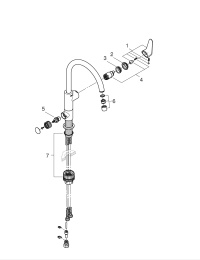 Смеситель для кухонной мойки GROHE Blue Pure BauCurve с функцией фильтрации, без фильтра в комплекте, хром (31723000)